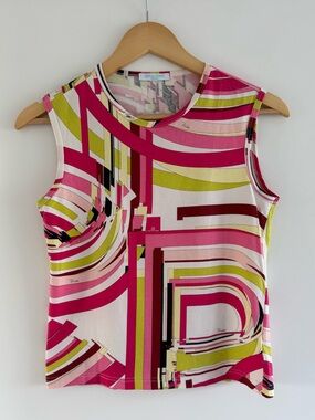 Emilio Pucci geometric graphic multicolor sleeveless tank top